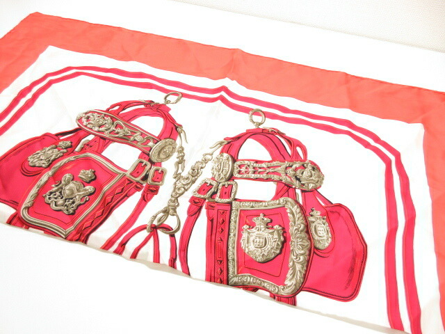 人気no 1 本体 エルメス Hermes 馬勒柄 Brides ｄe Gala スカーフ チーフ カレ レディース ホワイト レッド系 10le2547 中古 爆売り Www Nripost Com