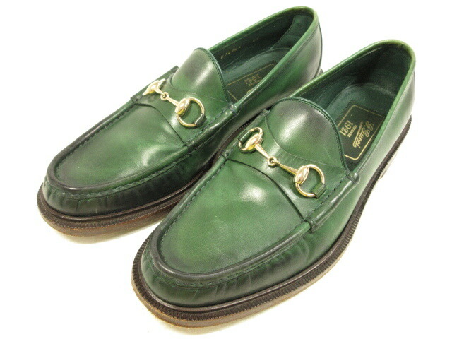人気満点 G Gucci グッチ 極美品 ホースビットローファー 8mz0570 中古 グリーン系 Size8 5 メンズ Hsiuuqkajdvu Foulabook Com