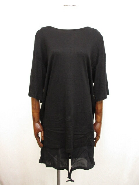 珍しい ワンピース レイヤード風デザイン Y S 極美品 ワイズ ワイドシルエット 7lt3933 中古 Yh B16 801 黒 Size2 レディース ワンピース 半袖カットソー Kramersapartment Com