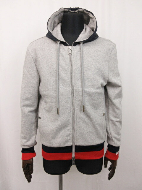 パーカー かわいい 3mt 中古 グレー トリコロール Sizes メンズ ジップアップパーカー 切替 Cardigan Maglia Moncler モンクレール 極美品 Beachsidecliniccr Com
