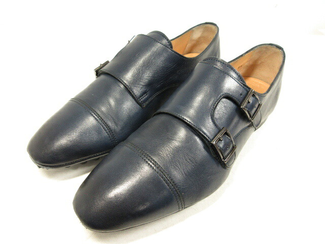 Santoni サントーニ キャップトゥ ダブルモンクストラップシューズ ドライビングシューズ メンズ Size6 5 ネイビイブルー 8mz1060 中古 Cjprimarycares Com
