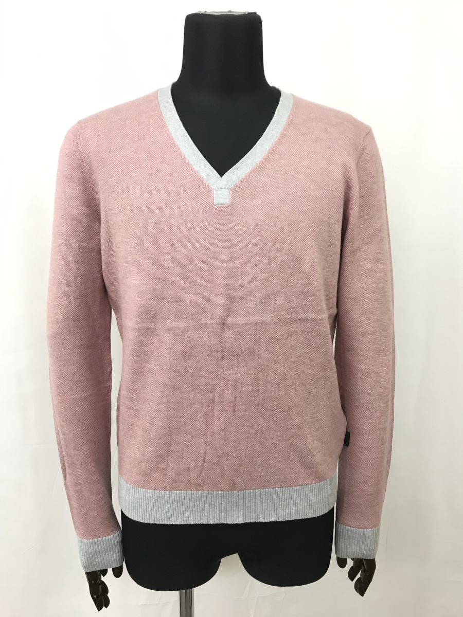 超美品 ヒューゴボス Hugo Boss Slimfit 棉ウール Vネック ニット セーター メンズ Sizem サケピンク 灰色 15mn3064 中古 超美品 ヒューゴボス Hugo Boss Slimfit コットンウール Vネック ニット セーター メンズ Sizem サーモンピンク グレー Manitobachiropractors Ca