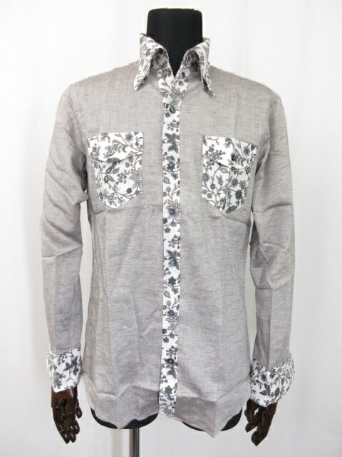 超美品 バーバリーブラックレーベル 転変ボタニカル根考える 長袖 リネン混 ジャージー メンズ Size2 グレー素性 8mk6972 中古 Mariashirts Com