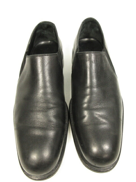 ジョルジオアルマーニ Giorgio Armani プレーントゥ サイドゴア ローファー スリッポン メンズ Size41 ブラック 黒 8mz1321 中古 Psicologosancora Es