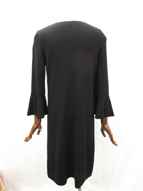 ダーマコレクション Dama Collection 袖フリル ハイゲージ ニット ワンピース レディース Sizem ブラック 10ln42 中古 Rvcconst Com