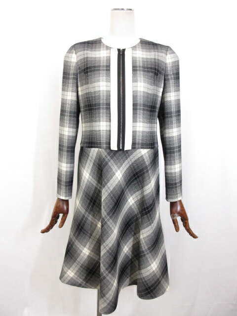 超美品 ミスアシダ Miss Ashida チェック柄 ワンピース レディース Size11 ブラック アイボリー お子様のイベントにも 17lo2581 中古 Paigebird Com
