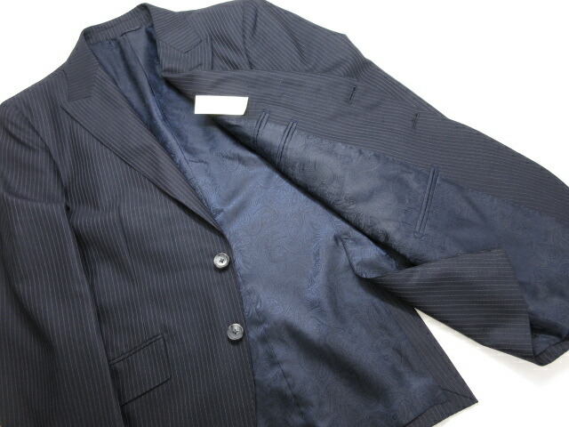 超ビューティほっそりとして優美なこと Aoki Tokyo アオキ 青木 Comfort Traveler 毛 シングル 3剥身 スーツ メンズ A5 A6 ネービーブルー 棒縞 11ms9769 中古 Asurpresa Com Br