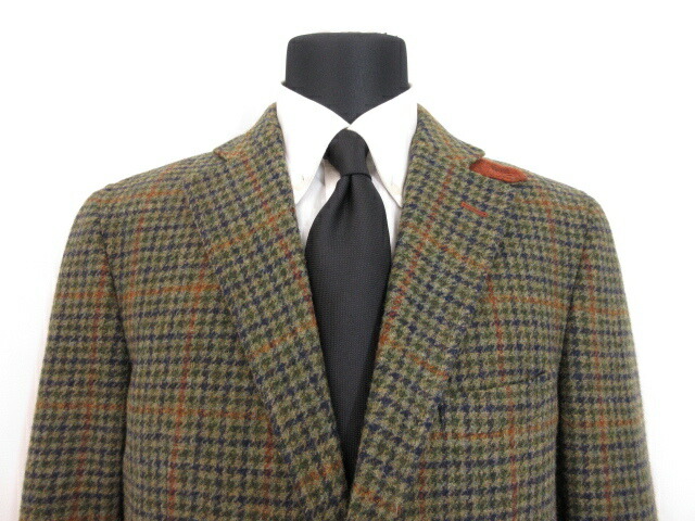 極美品 アクアスキュータム エルボーパッチ付き シングル2ボタン ジャケット メンズ Sizell ブラウン系 千鳥柄 格子柄 17mj4666 中古 Vmaphotographystudios Com