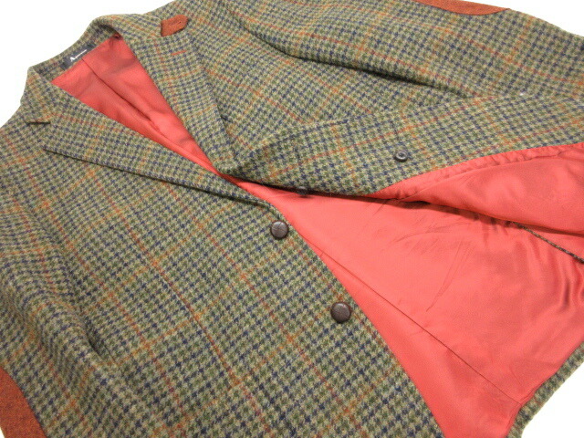 極美品 アクアスキュータム エルボーパッチ付き シングル2ボタン ジャケット メンズ Sizell ブラウン系 千鳥柄 格子柄 17mj4666 中古 Vmaphotographystudios Com