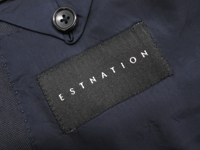 エストネーション Estnation シルク混 シングル2ボタン スーツ メンズ Size50 グレーがかったネイビー系 織柄 17ms0034 中古 Rvcconst Com