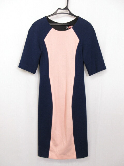 訳あり未使用 エムエスジイエム Msgm ピンク ネイビー バイカラー タイトシルエット ワンピース ワンピース Msgm バイカラー レディース Size38 ピンク ネイビー 訳あり未使用 エムエスジイエム Msgm バイカラー タイトシルエット ワンピース レディース