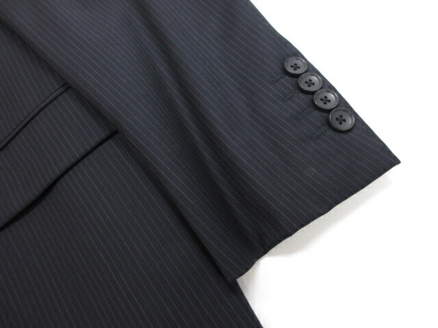 美品 Ck カルバンクライン Ck Calvin Klein シングル2ボタン スーツ メンズ Size33 30 ネイビー系 ストライプ柄 rms0807 中古 Mydrap Com