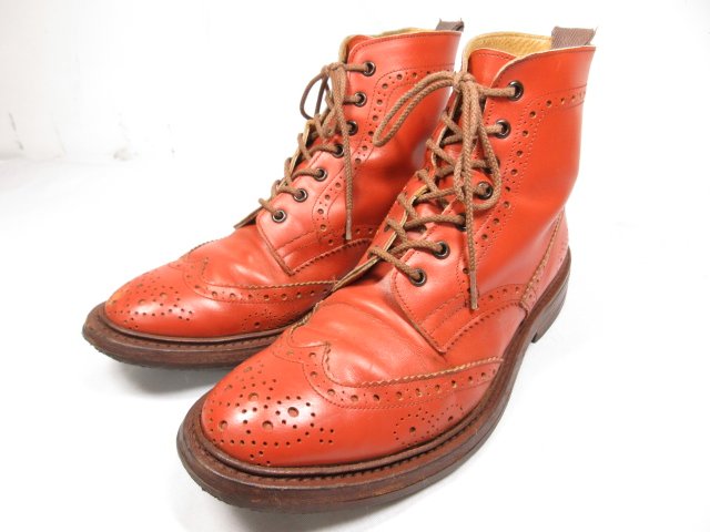 Paul Smith別注 M6178 カントリーブーツ 紳士靴 (メンズ) size7.5 赤みのあるブラウン ★8MZA0445★