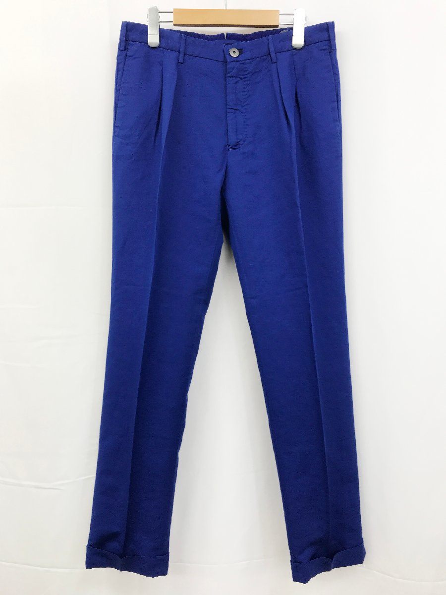 未使用 【インコテックス INCOTEX】 ZL500W 91890 835 定価42900円 麻×綿 CHINOLINO スラックス パンツ (メンズ) size48 青系□10SLP0980【中古】