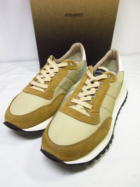 定価49.500円 未使用【HIDNANDER ヒドゥナンダー】HC1MS400 コンビレザー スニーカー 靴 (メンズ) 43 茶×ライトベージュ ■30SLZ002■ 【中古】