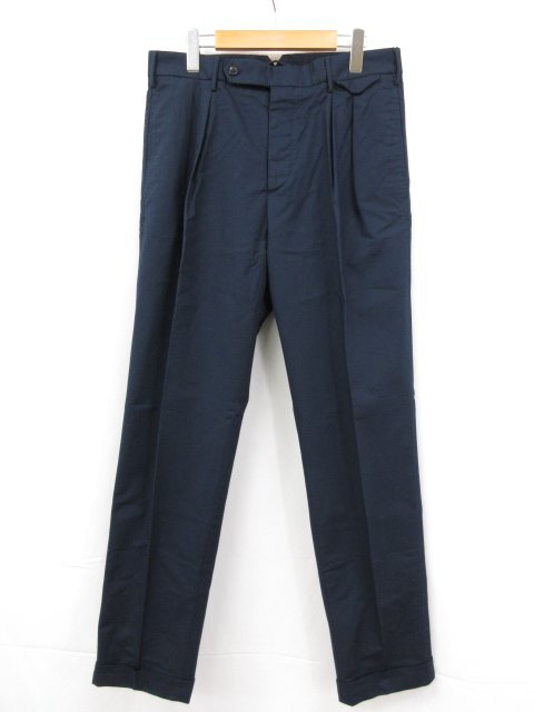 未使用 【インコテックス INCOTEX】 1W0062 90377 820 定価49500円 コットンスラックス パンツ (メンズ) size52 ネイビー □3SLP0538□ 【中古】|クール・ヴェール 店