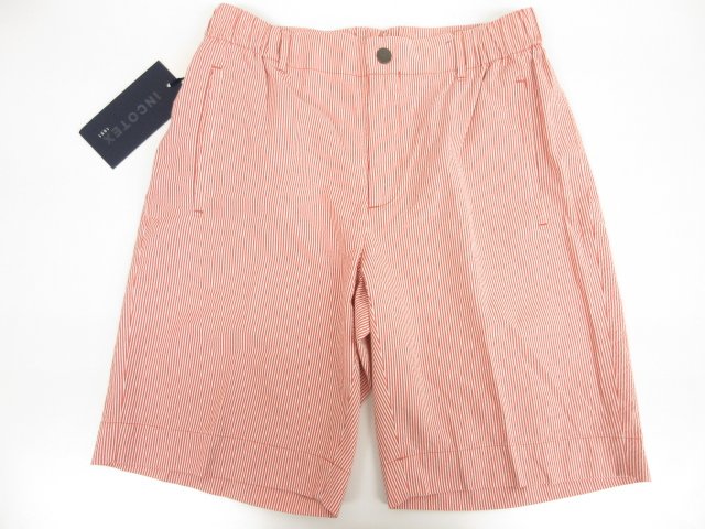 未使用 【インコテックス INCOTEX】 1W0173 6224A 220 定価35000円 REGULAR FIT ショートパンツ (メンズ) 48 赤×白 ストライプ□10SLP0675【中古】