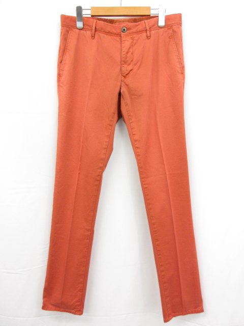 未使用 【インコテックス INCOTEX】 14S100 90664 635 定価37400円 コットンスリムパンツ スラックス (メンズ) size32 オレンジ□10SLP0818 【中古】
