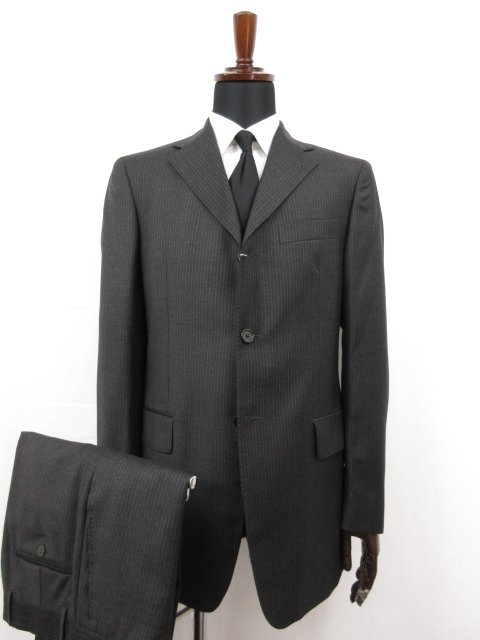 未使用 【TAGLIATORE NAPOLI 1939 タリアトーレ】 SUPER100's 3ボタン スーツ (メンズ) 48 グレー系 ストライプ 伊製 TA700/18 ◯27SLJ0656　【中古】｜クール・ヴェール 店