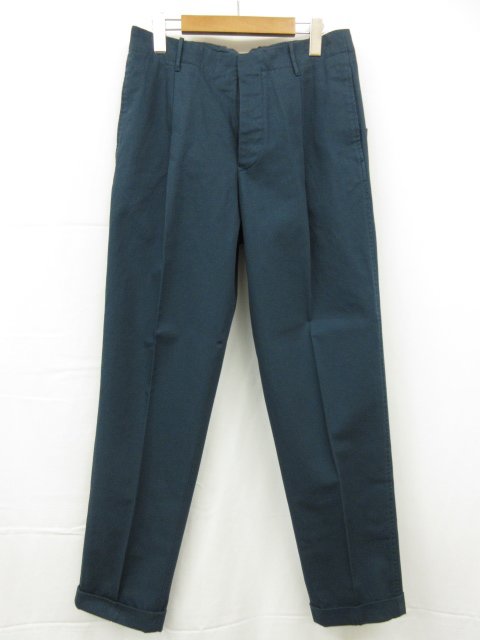 未使用 【インコテックス INCOTEX】 1W0065 60233 850 定価48400円 ワンタック ロールアップ♪ コットンパンツ size50 ネイビー ◯1SLP0007 【中古】