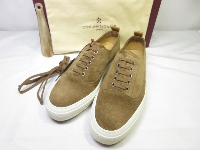 必要経費63.800円 未当て嵌める【OFFICINA SLOWEAR 投げることお召しもの】 130206 SW468 640 スエードクロス スニーカー 置き目撥ね除ける 靴 (メンズ) 43 茶◯30SLZ210◯ 【中古】 スニーカー-メンズ靴