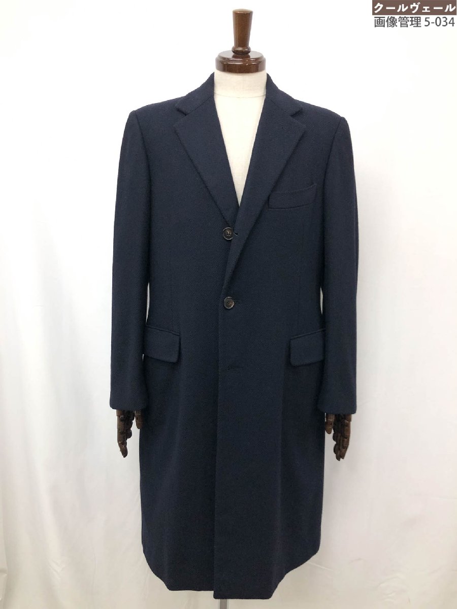 48 ベルベスト カシミヤ メルトン チェスターコート ネイビー メンズ 48 ベルベスト カシミヤ メルトン チェスターコート ネイビー