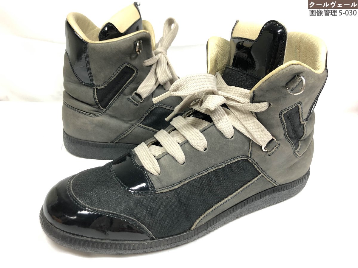 ●未使用●メゾンマルジェラ●エナメル×レザー●ハイカットスニーカー メゾンマルジェラ レザー ハイカットスニーカー 43 メンズ