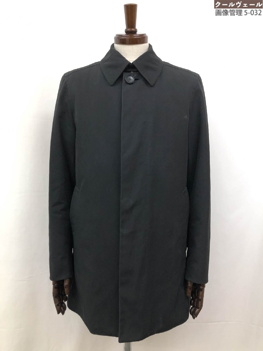 J7241 超美品 ヒューゴボス 現行タグ伊製生地メルトンシングルコート 黒46 HUGO HUGOBOSS ヒューゴヒューゴボス シングルコート/ボアコート