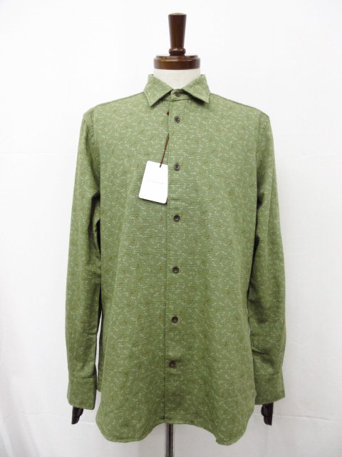 未使用 【グランシャツ GLANSHIRT】 5XGA00 G6683 700 定価42900円 トンボ&times;織柄 長袖シャツ (メンズ) size40 グリーン系 ◇10GRS206◇　【中古】｜クール・ヴェール 店