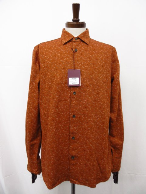 未使用 【グランシャツ GLANSHIRT】 5XGA00 G6683 330 定価42900円 トンボ&times;織柄 長袖シャツ (メンズ) size40 ブラウン系 ◇10GRS210◇　【中古】｜クール・ヴェール 店 7,700円
