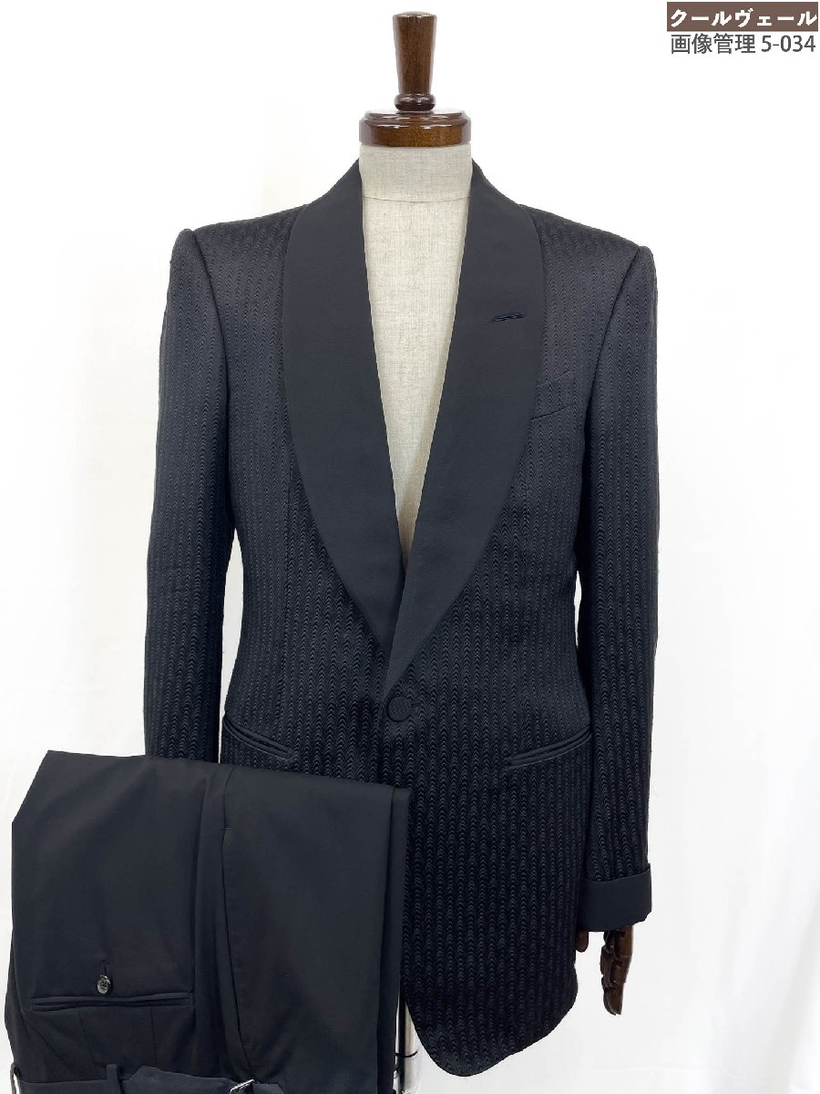 超美品【トムジェラルド・r・フォード TOM FORD】 11CY40 地絹54％混 シングル1名取り草 ブラックタイ背広(メンズ)50R 黒 雅びやかな織柄イタリア製◇35RMS3042 【中古】