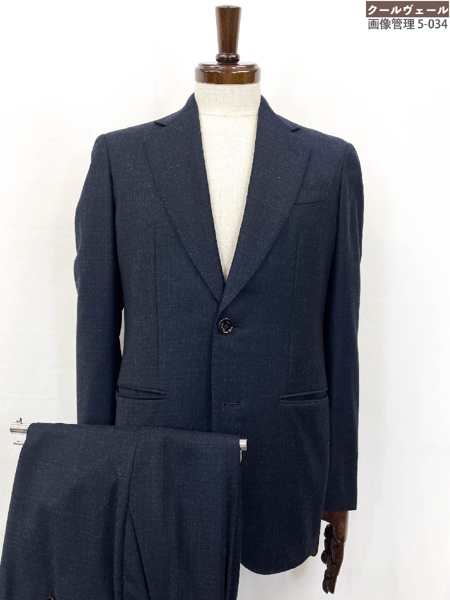 超美品【ジョルジオアルマーニ】0EGD17 0EG17 ウール100% シングル2ボタン スーツ (メンズ) 44 ネイビー系 織柄 イタリア製 ◇35RMS3175◇ 【中古】|クール・ヴェール 店