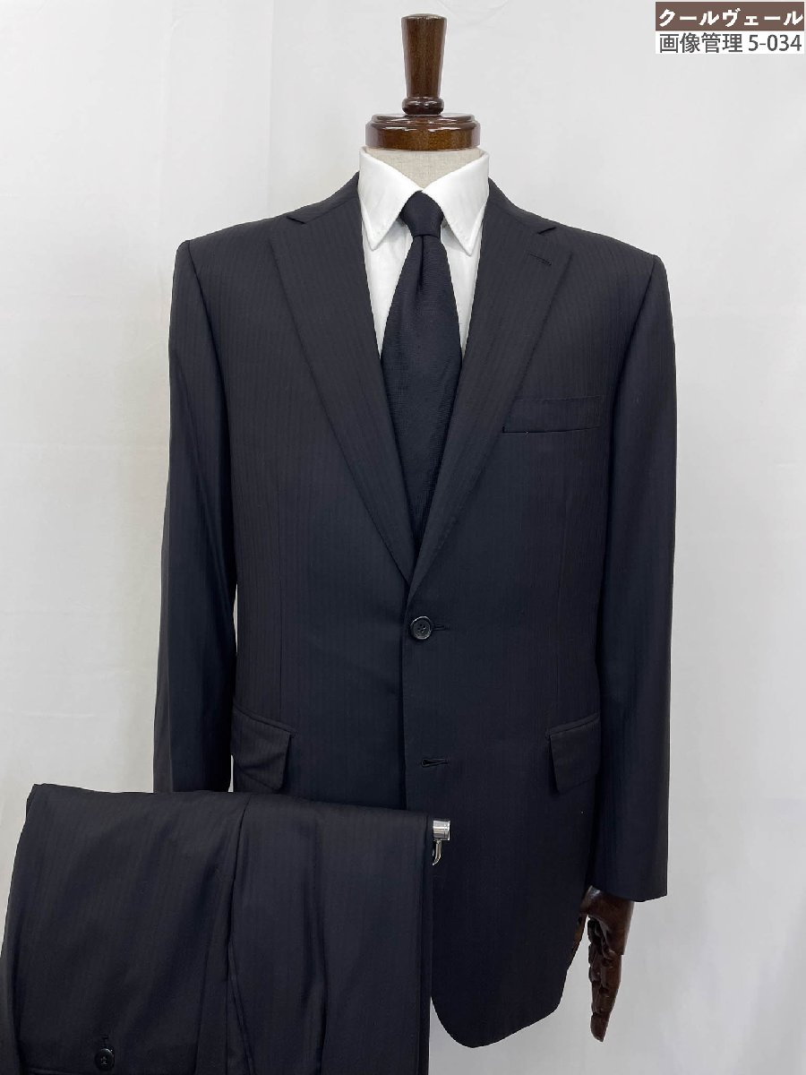 未当て嵌める【ブリオーニ Brioni】RA000L Super180’S 最御前上等購入注文品 ブルニコBRUNICO 2B 背広(メンズ)50C 黒 縞模様 伊製 ◇35RMS3158 【中古】