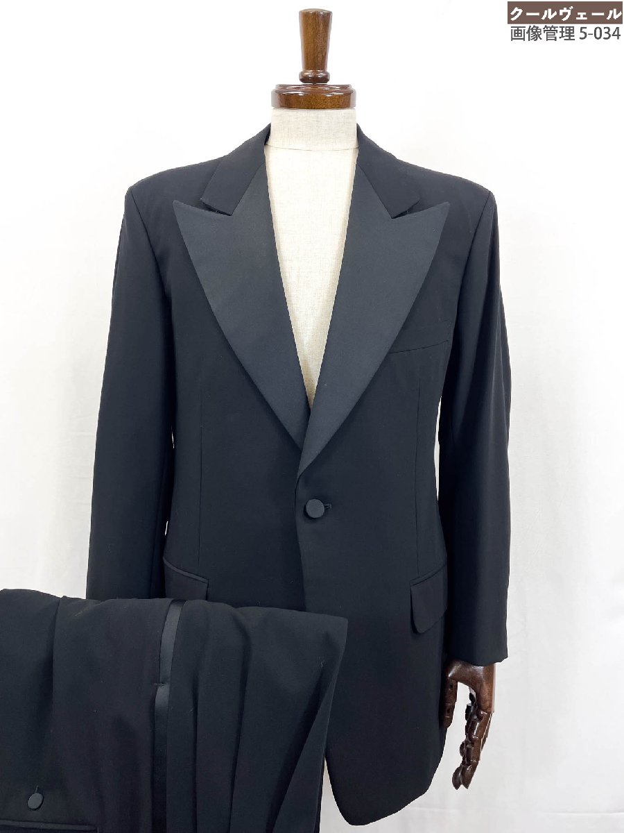 超美品【グッチ GUCCI】21XEF7 トムジェラルド・r・フォード期 1名取り草 ブラックタイ背広 (メンズ) size50/7R 黒いこと 黒無地 イタリア製★35RMS3603★ 【中古】