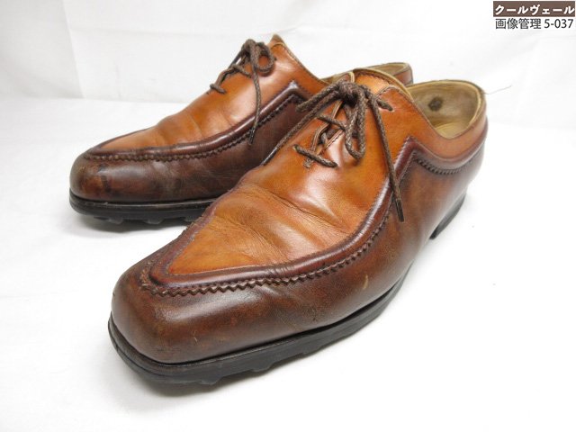 【ベルルッティ】 ウルティマ 0584 スクエアトゥ パティーヌレザー シューズ 靴 (メンズ) size7.5 ブラウン&times;ダークブラウン ★37MZA8998★　【中古】｜クール・ヴェール 店 13,728円
