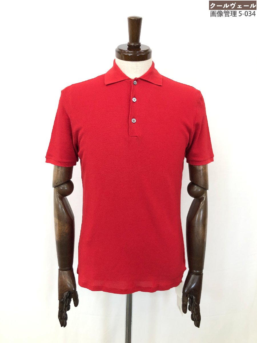 未使用【ザノーネ ZANONE】812081 ZW370 Z3329 icepiquet コットン100％ 半袖ポロシャツ (メンズ) size46 レッド ★10ZZN0852★　【中古】｜クール・ヴェール 店