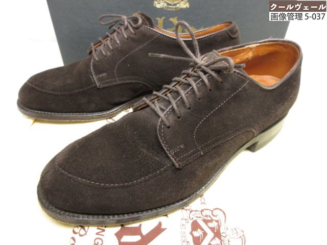 超美品 【オールデン ALDEN】 54352 V心付け 6はと目 スエードレザーシューズ 成人男性靴(メンズ)size6D 幽々たる赤銅色系 ★37MZA9162★ 【中古】 靴-メンズ靴