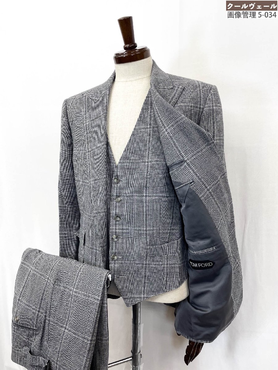 超美品【トムジェラルド・r・フォード TOM FORD】31YL4C Fit Y 裏地地絹混 2B 3天下太平背広(メンズ)7-48R 薄墨色系 グレン照合のしるし 秋冬出どころ★35RMS3986 【中古】