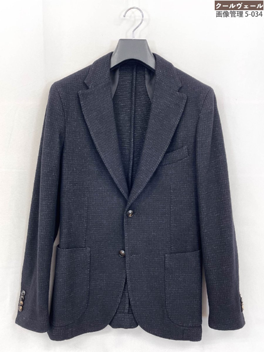 超美品【バルバ BARBA】NW5890 メルトン調出どころ 2名取り草 2継ぎ切れ 上衣 (メンズ) size46 米国海軍 織柄 イタリア製 ★32MJ1537★ 【中古】