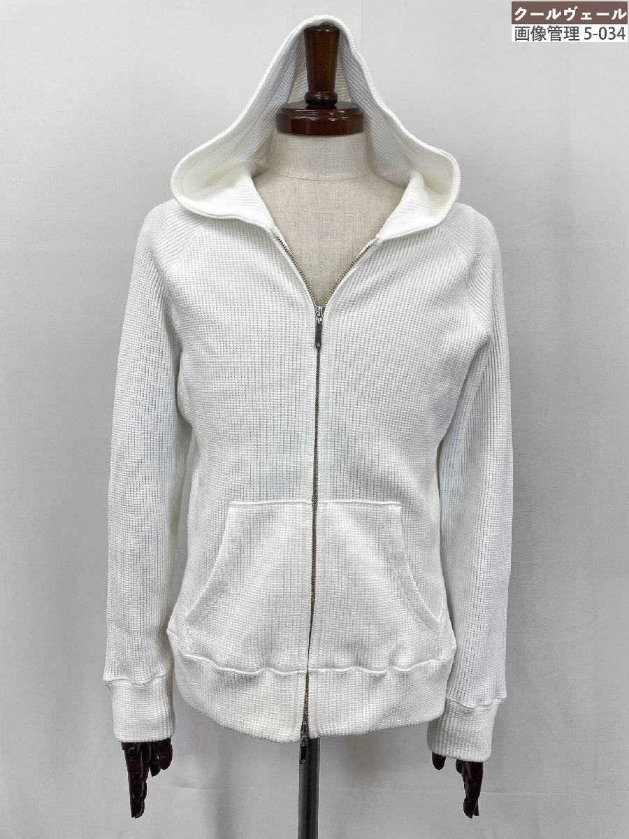 超美品【オーカトランク AUXCA. TRUNK】 サーマル生地 フード付き ダブルジップパーカー (メンズ) sizeM相当 ホワイト ★33MT6711★ 【中古】
