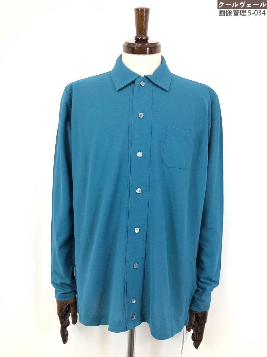 未使用【ザノーネ ZANONE】812961 ZG380 Z3823 定価40700円 ICECOTTON カジュアル ジャージーシャツ (メンズ) size46 青系 ★10ZZN0871★　【中古】｜クール・ヴェール 店