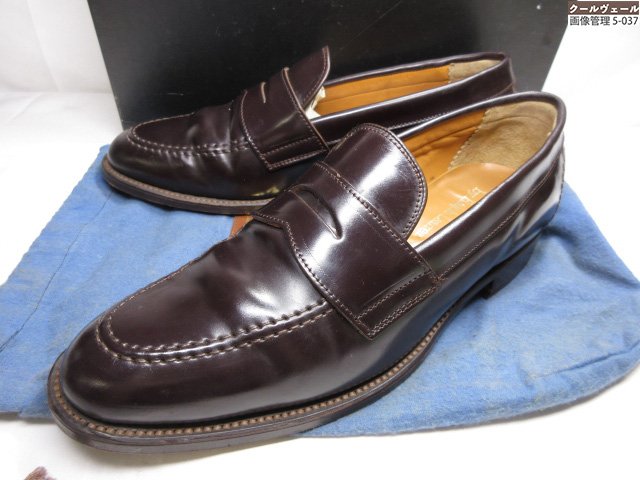 超美品 【ポロラルフローレン】 コインローファー スリッポン コードバンなめし革 シューズ 靴 (メンズ) size25.5EE 赤銅色 ★37MZB0005★ 【中古】