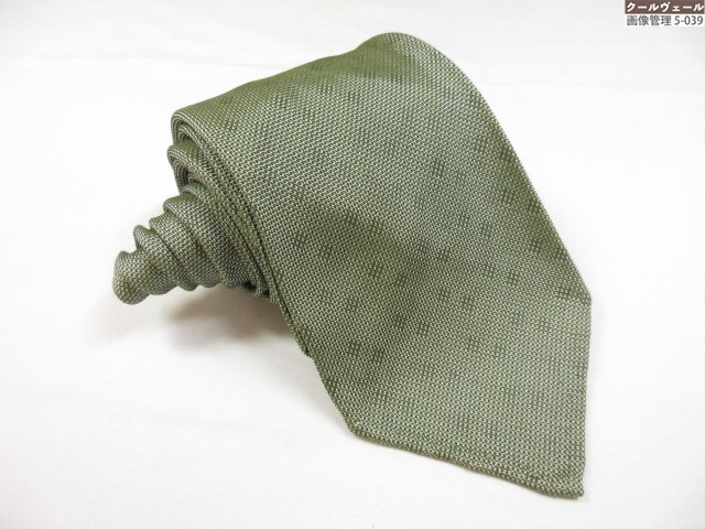 極美品【タイユアタイ TIE YOUR TIE】 着飾るな織柄♪ セッテピエゲ 絹地タイ (メンズ) 緑であること系 イタリア製 ★39MMB0010★ 【中古】