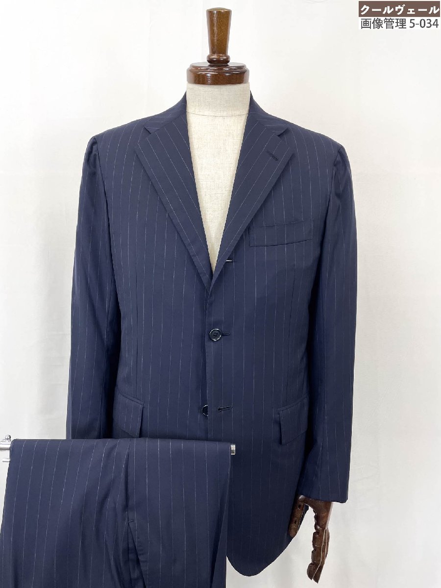 美品【キートン KITON】羊毛100％ 3名取り草段返り 縞模様柄背広 DIAMANTE BLE150\u0027s出どころ (メンズ) size46好いかげんに 米国海軍★35MSB0011★ 【中古】