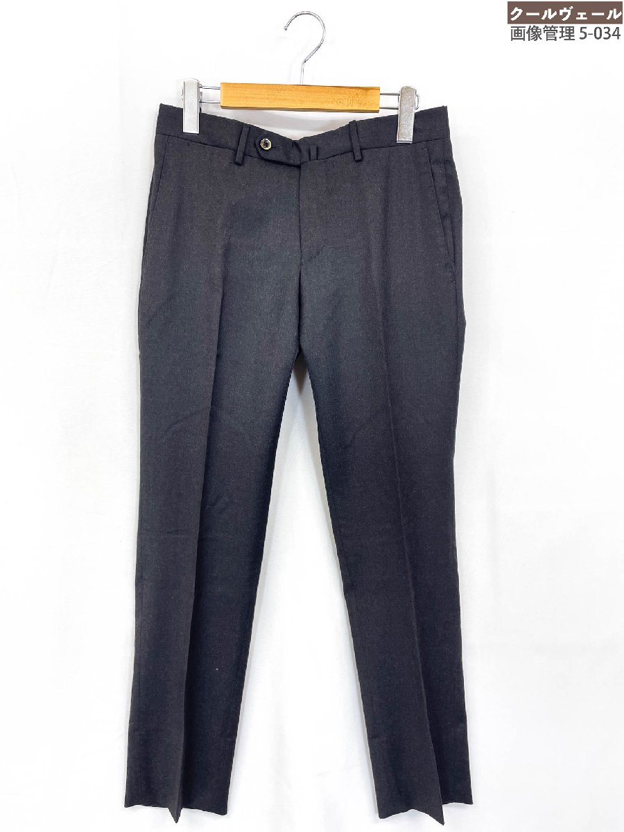 極美品【ピーティートリノ PT TORINO】SUPER SLIM FIT CODF01Z00CL1コマーシャル13 羊毛スラックス (メンズ) size44 濃灰色薄墨色系★33MPB0014 【中古】