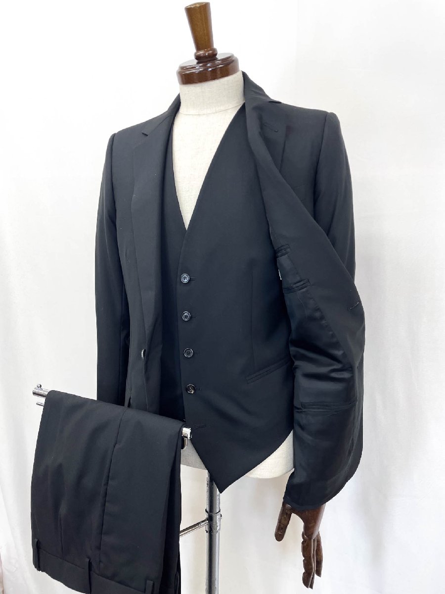 超美品 【ディオールオム Dior】 003C710A1800 2名取り草 黒無地 3天下太平背広 羊毛100％出どころ (メンズ)size44 黒いこと 伊製★35MSB0029★ 【中古】