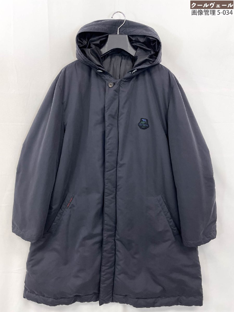 超美品【パパス】D0494FC005A フード付き ダウンコート (メンズ) size50/L チャコールグレー系 ワッペンデザイン ★32MWB0014★ 【中古】|クール・ヴェール 店
