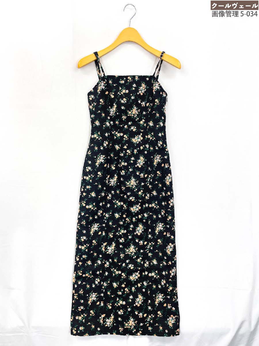 極美品【ランダ RANDA】 ロングキャミワンピース (レディース) size0 グレー×ピンク系 刺繍花柄 BD31003L4 ★33LK2697★ 【中古】