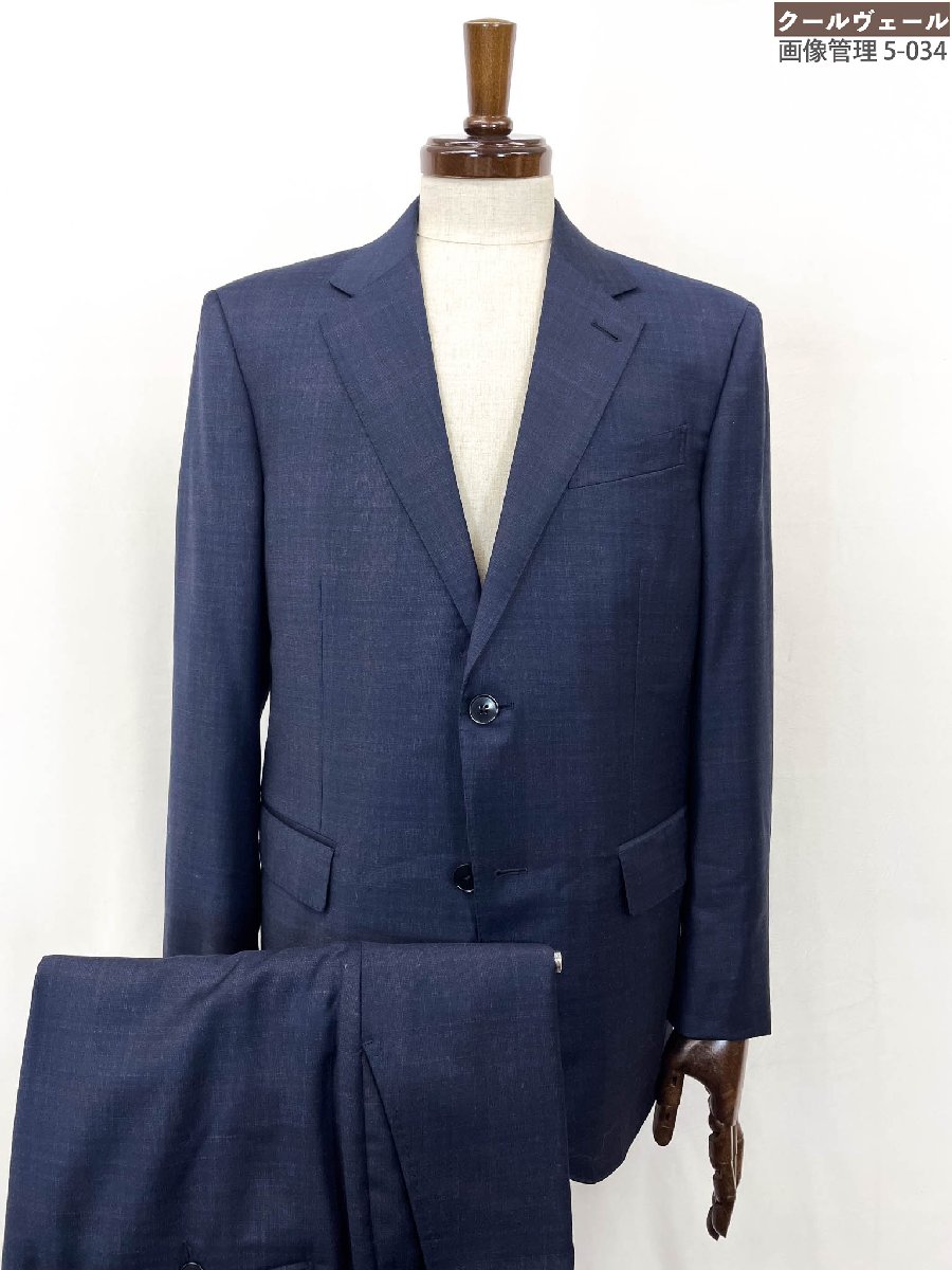極美品【エルメネジルドゼニア ZEGNA】ACHILLFARM 2B 透かし彫り柄背広 最御前上等メリノウール原料品地絹混 (メンズ)7-50C 米国海軍 ★35MSB0064★【中古】