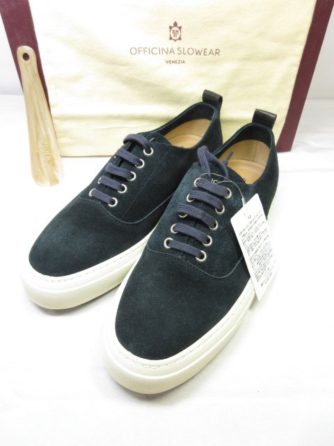 必要経費63.800円 未当て嵌める【OFFICINA SLOWEAR 投げることお召しもの】 130206 SW442 850 スエードクロス スニーカー 靴 (メンズ) size40 米国海軍★30SLZ130★ 【中古】 靴-メンズ靴